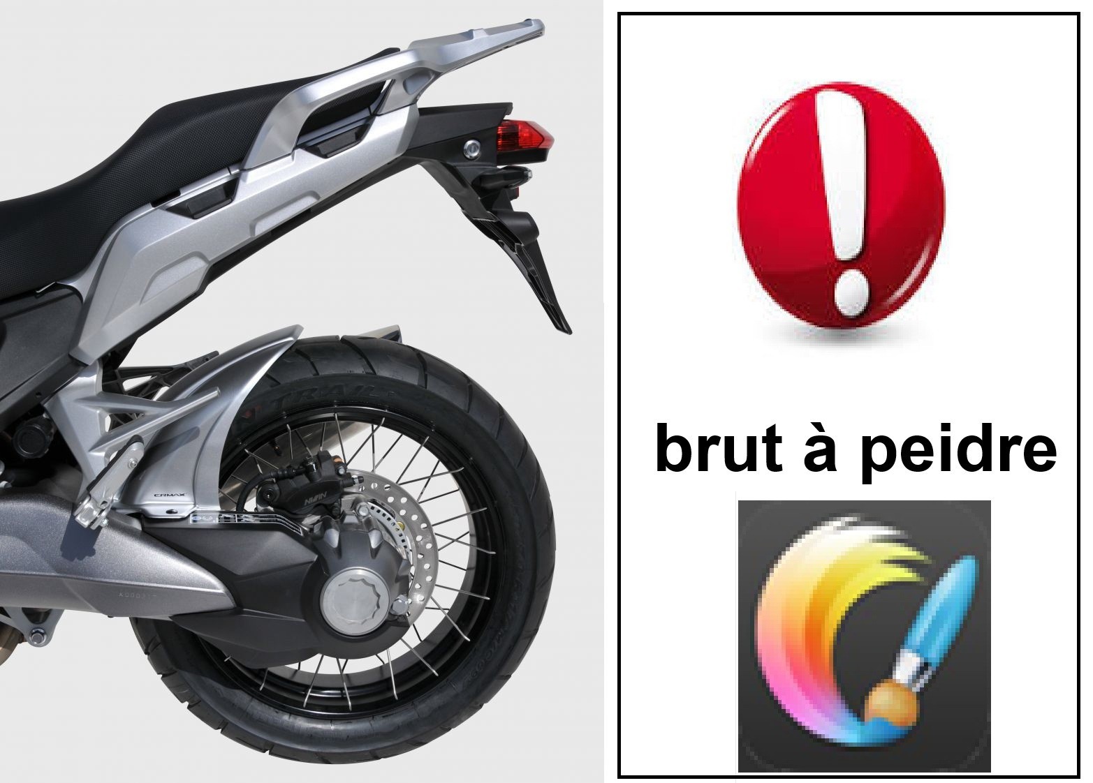 Garde boue arrière Ermax 1200 Crosstourer lèche-roue moto 2012-2015