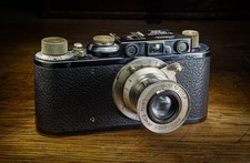 Leica II (Model D) D.R.P. 1932 Black with Nickel Leitz Elmar f3.5 50mm lens 1932