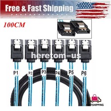 6Gbps Cable SSD 6 SATA 7pin to 6 SATA 7pin Hard Disk Data Server Raid 100CM 1M