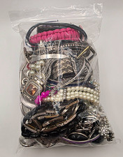 Mixed Costume Fashion Jewelry Lot Wearable Broken Junk Craft Repair 1lb 15.4oz