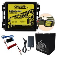 Trailer Brakes Breakaway Kit with Charger, LED Indicator, Switch, 12V 5AH
