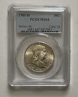 1961-D SILVER FRANKLIN HALF DOLLAR CERTIFIED BY PCGS AS MS64 LOW SHIPPING