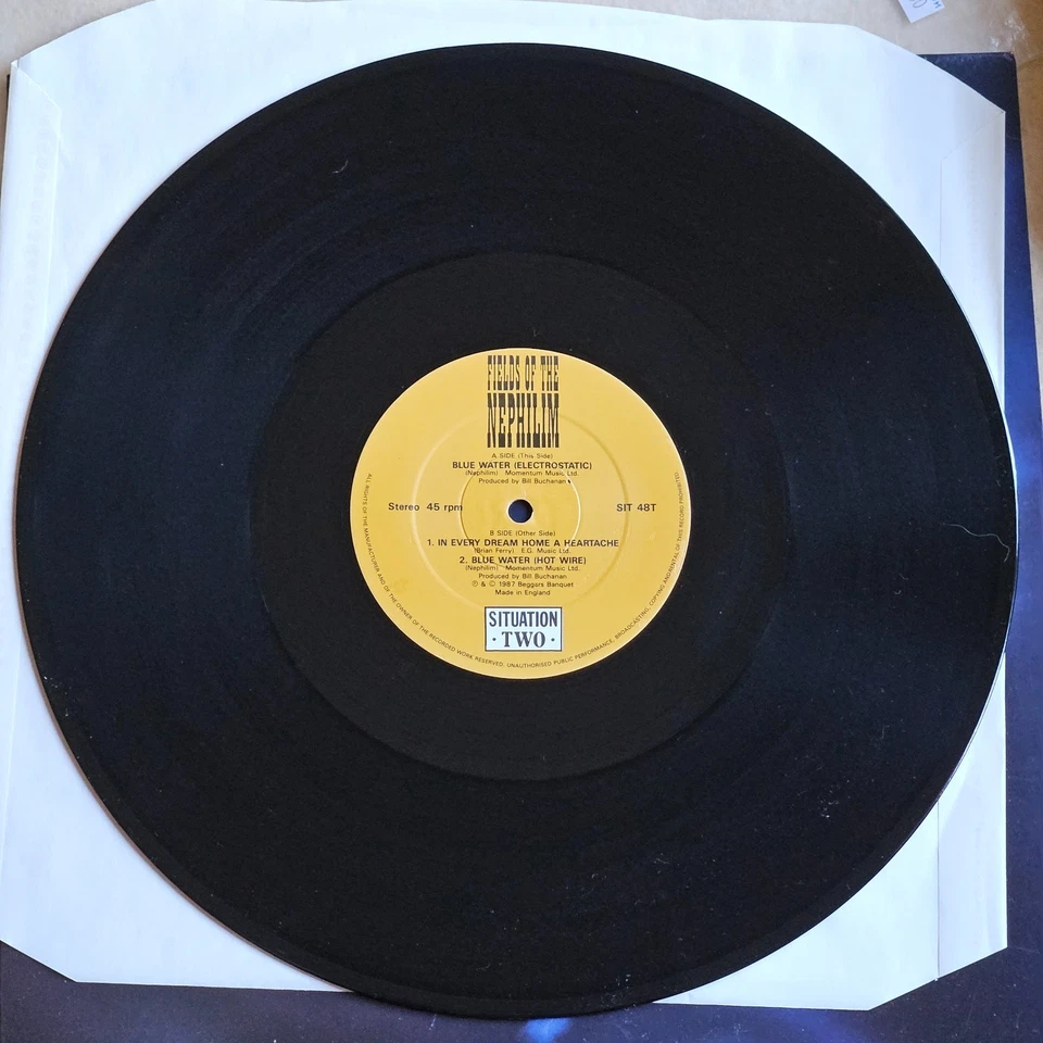 FIELDS OF THE NEPHILIM- BLUE WATER  "situation two" Vinyl EP 12" 1987 - Immagine 4 di 4