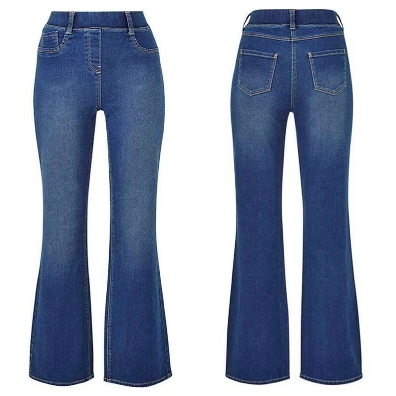 Simply Be Erin Ladies Bootcut Long Leg Jeans Jeggings Size 10 Elastic Waist 28