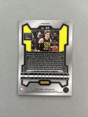 2023-24 Panini Prizm Lauri Markkanen Silver Prizm #93 Utah