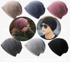 Summer Men Women Slouch Knitted Hat Headwear for Chemo Cancer Sleep N61