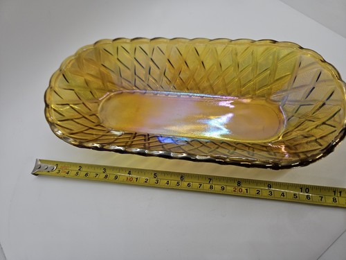 Amber Depression Carnival Glass Sunflower Butter/Candy Dish Vintage - Picture 3 of 5