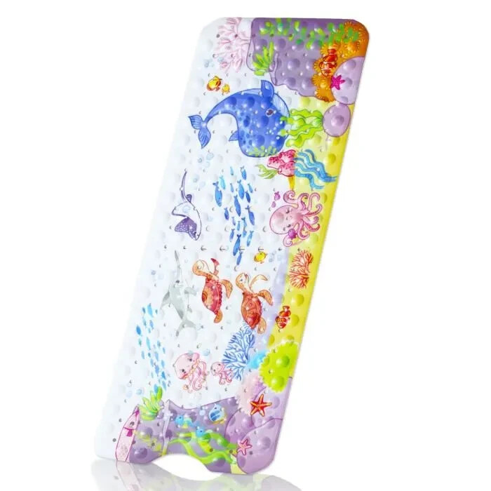 Tapis de baignoire enfant multicolore pour sécuriser le bain quotidien en PVC 100x40cm