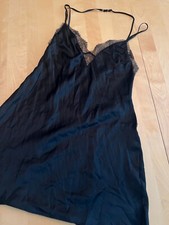 VICTORIA'S SECRET BLACK LACE HALTER TEDDIE NIGHTIE SLIP DRESS SZ S