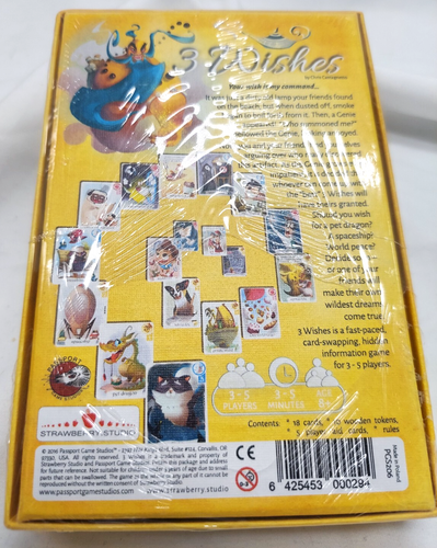 Juegos de cartas/mesa What's Up and 3 Wishes 2016 sellados nuevos en paquete de Strawberry Studios - Imagen 7 de 8