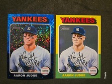 2024 Topps Heritage - Chrome Blue Sparkle Refractor and Base#112 Aaron Judge