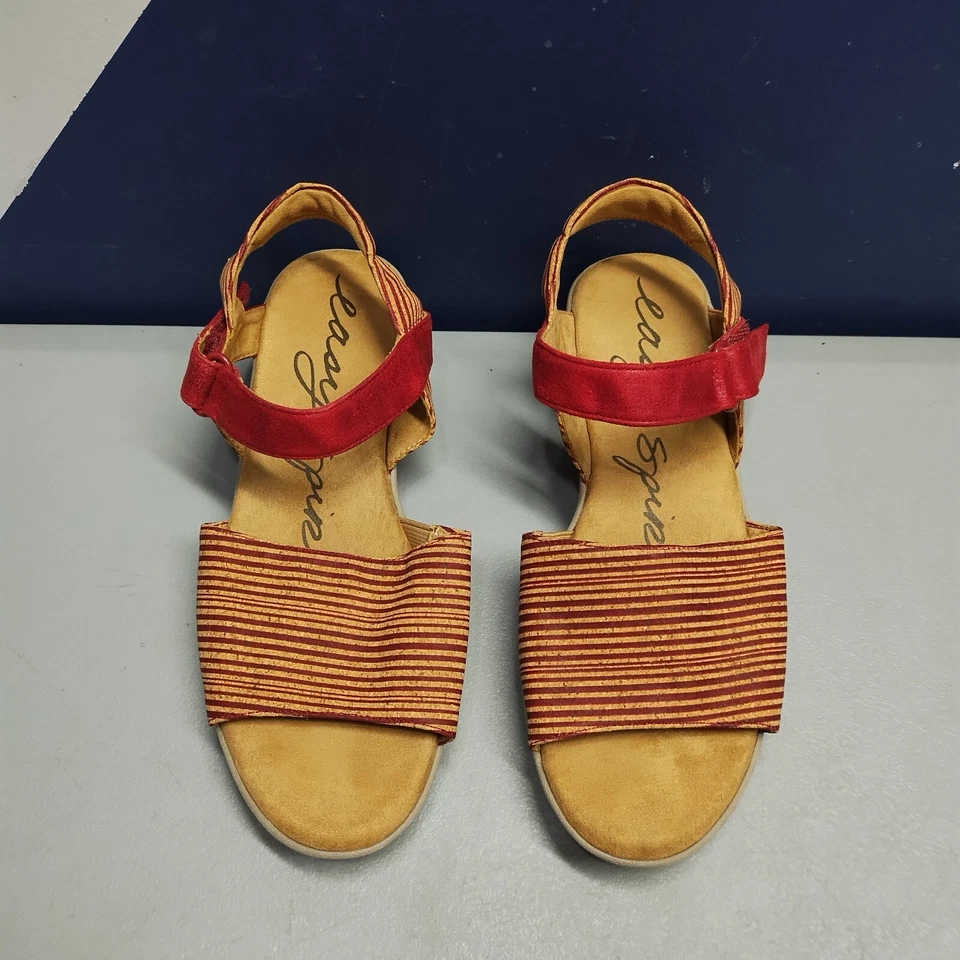 Sandalias Easy Spirit KALA para mujer EE. UU. 8M correa de tobillo a rayas múltiples punta abierta sin cordones Foto 2 de 4