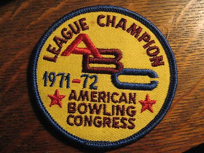 #ad Bowler Jacket Patch 1971 1972 American Bowling Congress ABC League Champion $19.99