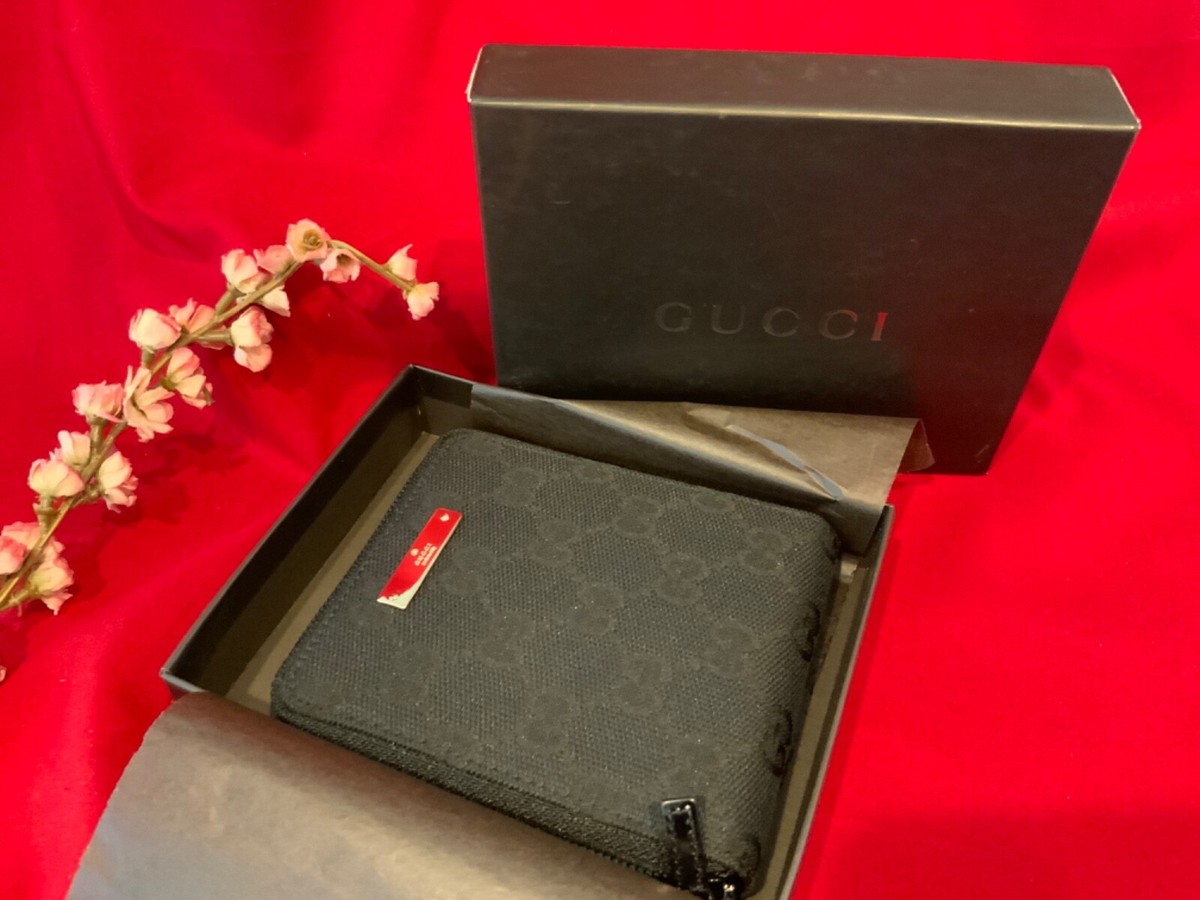 NEW W/ ORIG BOX GUCCI WALLET MONOGRAM BLACK CANVAS/LEATHER NEW W/ ORIG BOX GUCCI WALLET MONOGRAM BLACK CANVAS/LEATHER