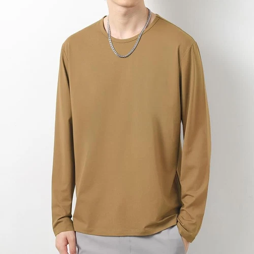 Herren Pullover T-Shirts Locker Rundhals Langarm Oberteile Streetwear Freizeit T-Shirt - Bild 4 von 40