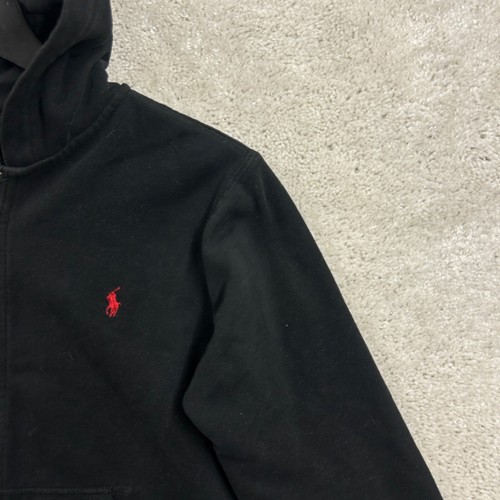 Polo Ralph Lauren Hoodie Kids Size Medium Black Full Zip Cotton Pockets - Picture 3 of 9