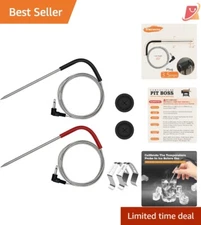 2-Pack Meat Probe Stainless Steel 3.5mm Waterproof Temp Sensors for Grilling
