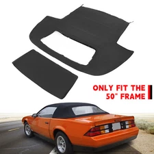 Fits Chevrolet Camaro 87-89 Convertible Soft Top Black Sailcloth Vinyl 50" Wide