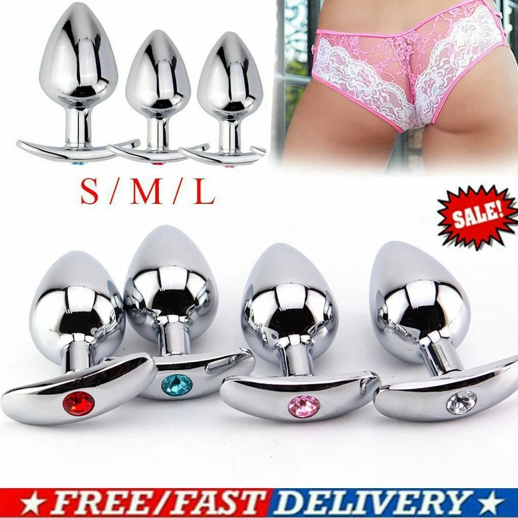 Woman Jewel Metal Anal Sexy Plug Orgasm Stimulator Adult Sex Toy Beginner US eBay photo