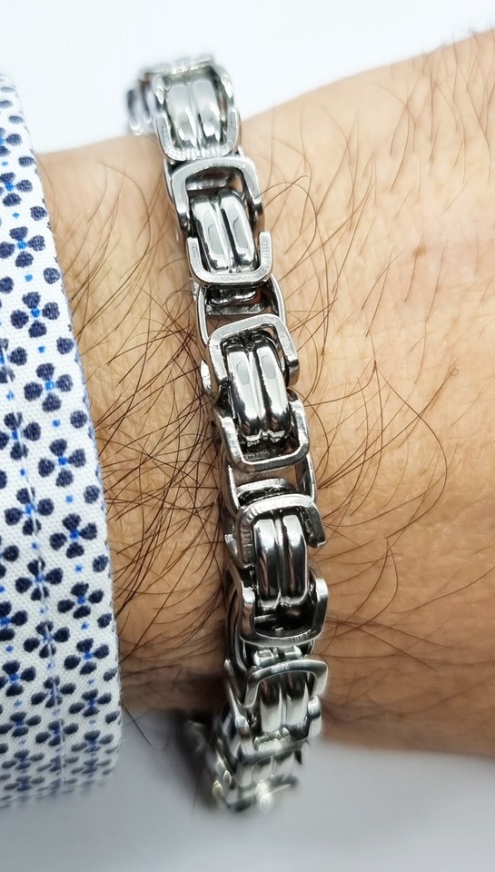 Bracciale Maglia Piatta Bizantina Brunito BRASS Workshop S22b3