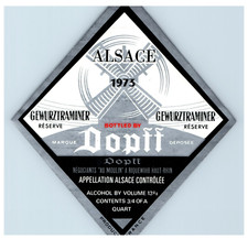 1970's-80's Alsace Dopff Gewurztraminer French Wine Label Original S50E