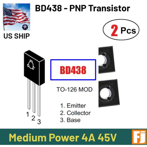 6x BD438 Transistor Di Potenza PNP 45V 4A 36W ON - Lotto TO126 #720043