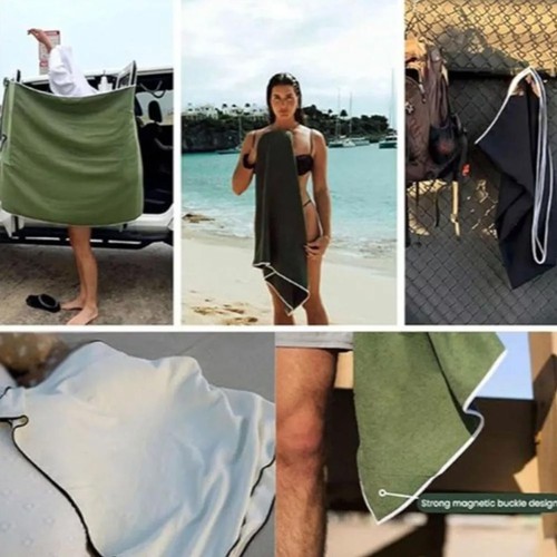 2025 Multifunctional Outdoor Magnetic Bath Towel Portable Magnet Towels 1/2 pcs - Picture 4 of 18