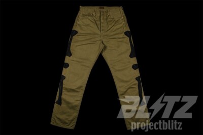 Kapital Chino Mexican Tuxedo 5P Okagilly Bones Pants Olive