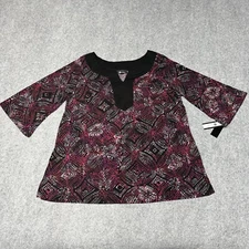 New AB Studio Size 3X Women's 3/4 Sleeve Top Shirt Made in USA