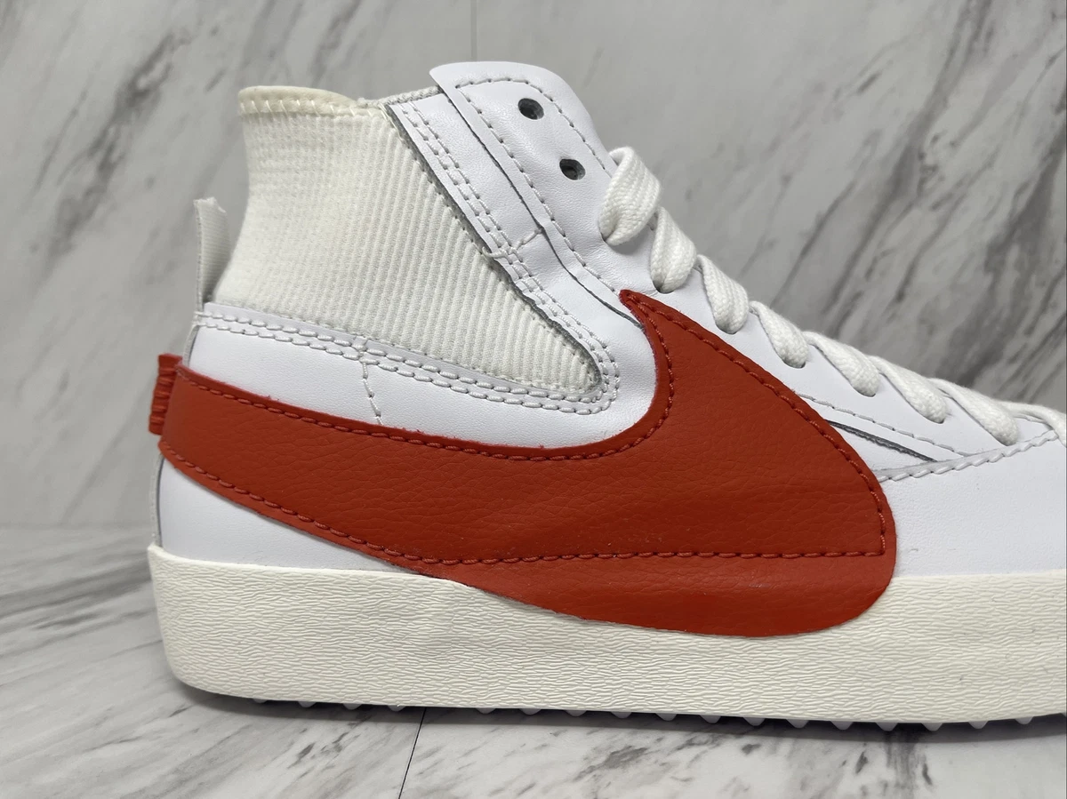 Nike Blazer Mid 77 Jumbo Swoosh Check White Mantra Orange DH7690 100 Size 10.5