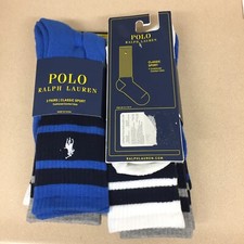 Polo Ralph Lauren Socks 3 Pair Classic Sport Blue Men 10-13 NEW AR207