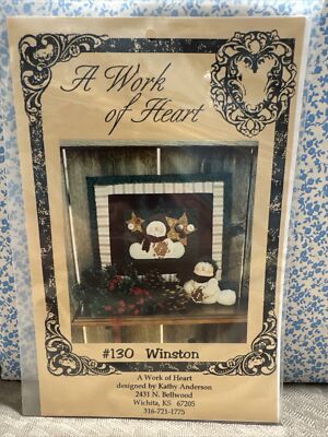 WINSTON 4'' Sitting Snowman and Quilt Pattern by A Work of Heart