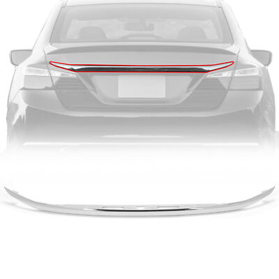 For 2016 2017 Honda Accord Sedan Rear License Garnish Chrome Trim Trunk Molding