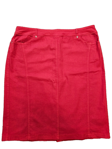 Gerry Weber Red Denim Pencil Skirt Women's Size EU 44 XL-XXL Stretch zip pockets