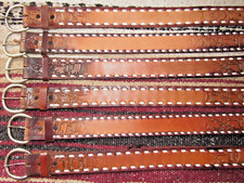 VTG Western C M Co Buckstitch Tooled Embossed Leather Belts 6 pc Size 20 NEW