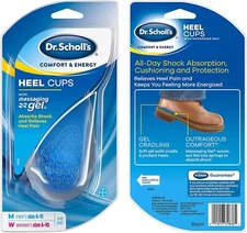 Dr. Scholl's HEEL CUPS with Massaging Gel (One Size) Heel Protection