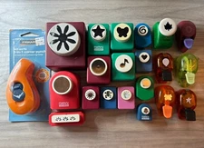 Marvy Uchida Carl Emagination Fiskars McGill Paper Punch Lot of 36 Crafts Shapes