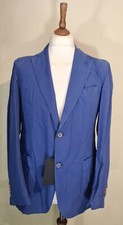 E Braun Tessuti Di Sondrio Simon Garment Dyed Blazer Jacket Blue uk 38 eu 48