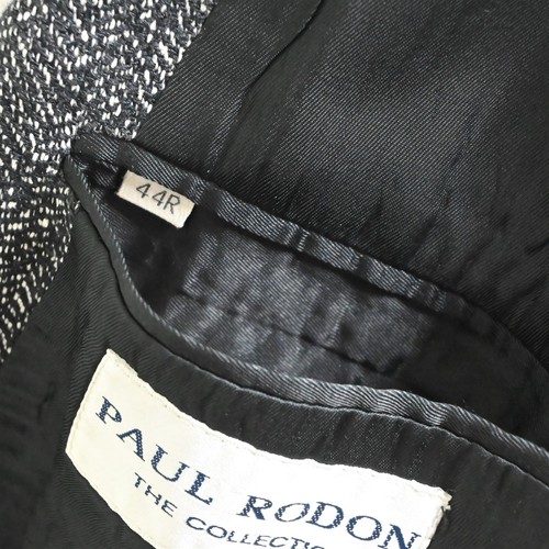 Vtg Paul Rodon 44R Herringbone Silk Tweed Double Breasted Blazer Sport Jacket - Picture 5 of 12