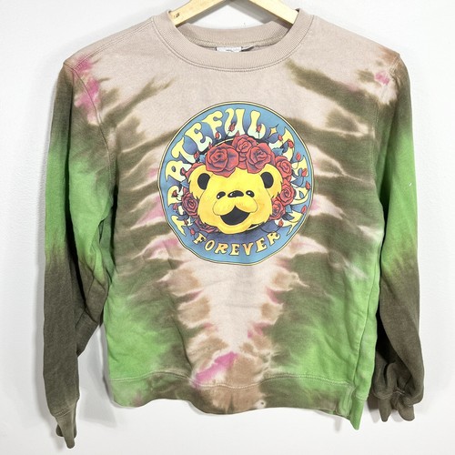 Grateful Dead Forever Bear Green Tie Dye Crew Neck Sweatshirt Adult XS - Bild 1 von 6