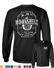 Moonshine Tennessee Whiskey Long Sleeve T-Shirt Smoky Mountain
