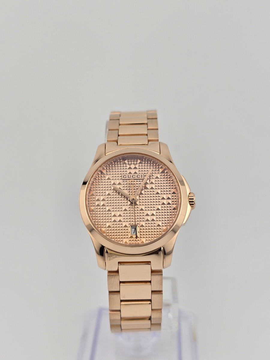 GUCCIレディース腕時計 Gucci Women's G-Timeless Rose Gold Tone Quartz Watch - YA126567