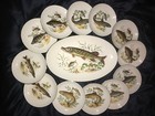 Vintage Israel Naaman Porcelain Fish Serving for 12 + Serving Platter MINT! — photo 1