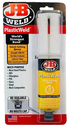 JB J-B Weld 50132UK - Plastic weld Quick Setting Epoxy Adhesive Syringe -T48Post