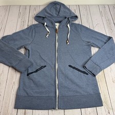 Burton Snowboard Full Zip Hoodie Hooded Sweatshirt Womens Medium Blue Logo