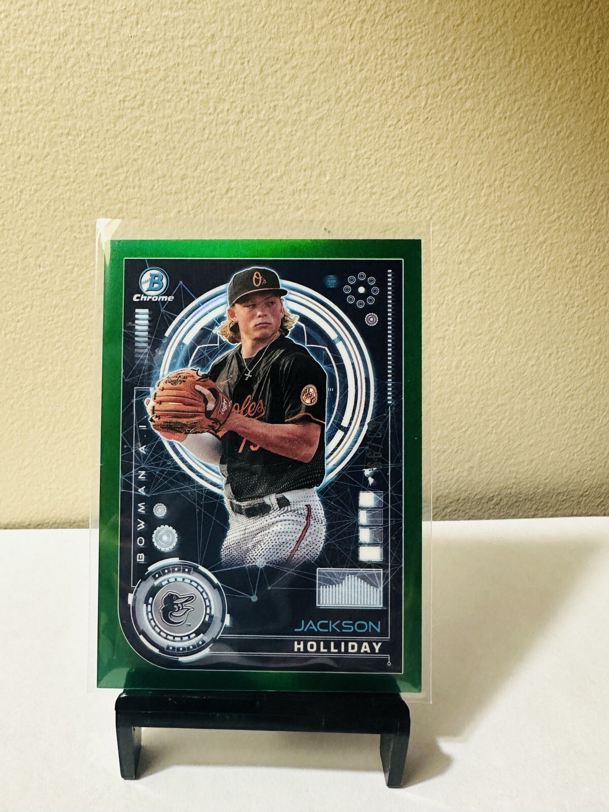 2024 Bowman #BAI-6 Jackson Holliday AI Green Refractor /99 Baltimore Orioles