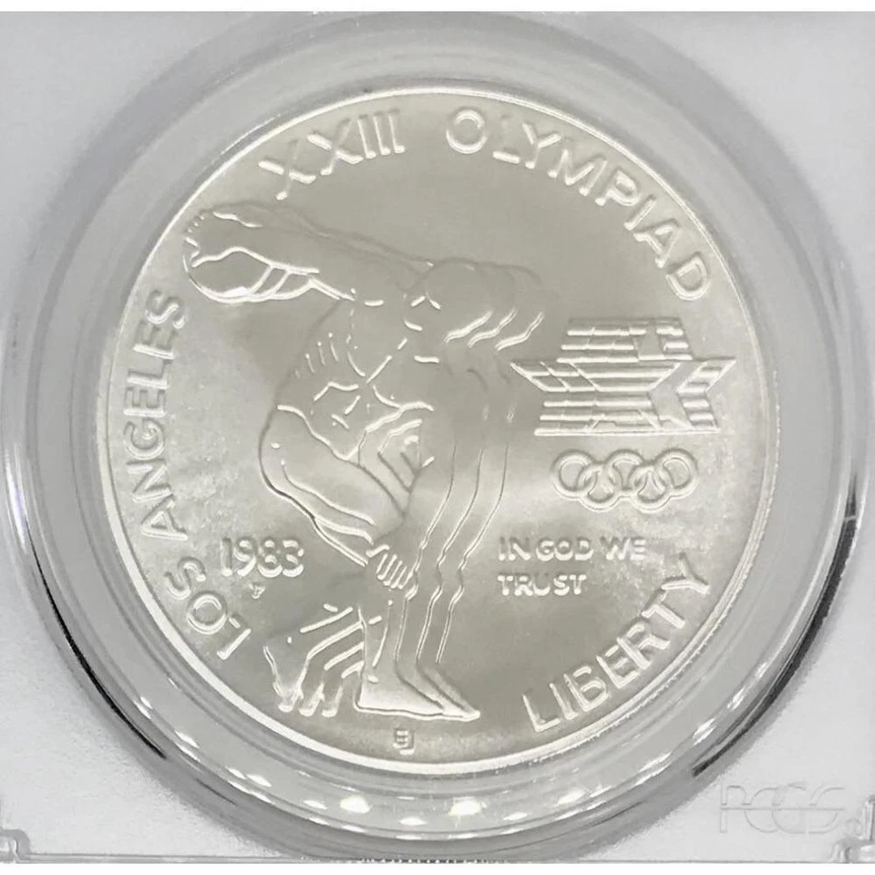 1983 Olympic Dollar PCGS MS70 ***Rev Tye's Stache*** #7850400 - Image 3 of 4