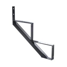 Pylex Stair Riser Black Steel Pre-Drilled Attachment Holes 2-Steps x 20.5 in D