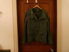 Divided By HM Utility Army Jacket Womens Size 6 Button Up Collared Green