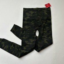 Spanx Look at Me Now Leggings Shaping Green Camo Women  s Medium Activewear